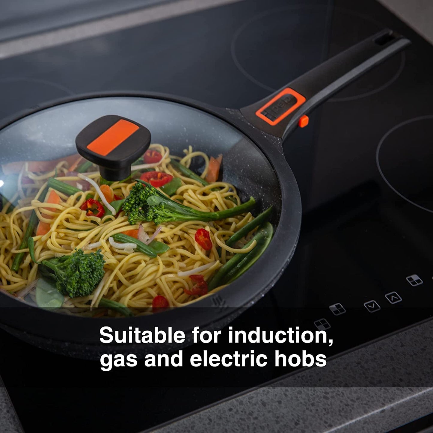 Pep Wok With Lid And Detachable Handle