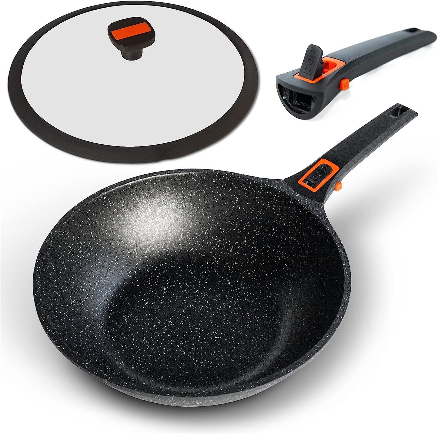 Pep Wok With Lid And Detachable Handle